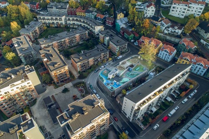 Las Cubiertas" Verde-azul" dan vida a los edificios